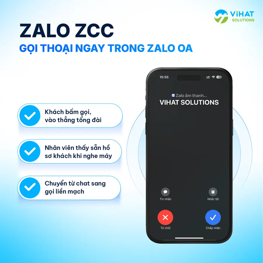 Zalo ZCC: gọi thoại ngay trong Zalo OA