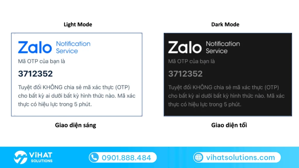 Mẫu ZNS gửi OTP