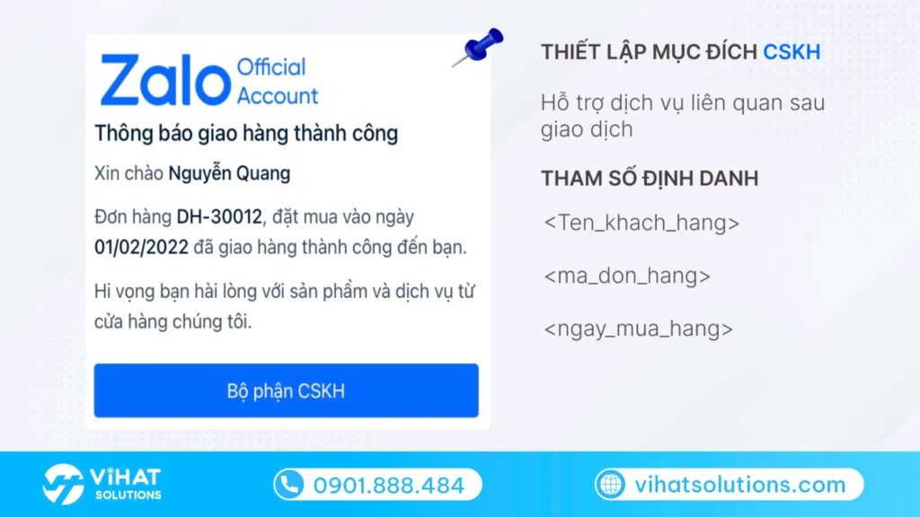 Mẫu ZNS thông báo giao hàng tham khảo