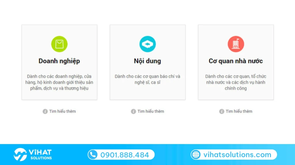Các loại tài khoản OA
