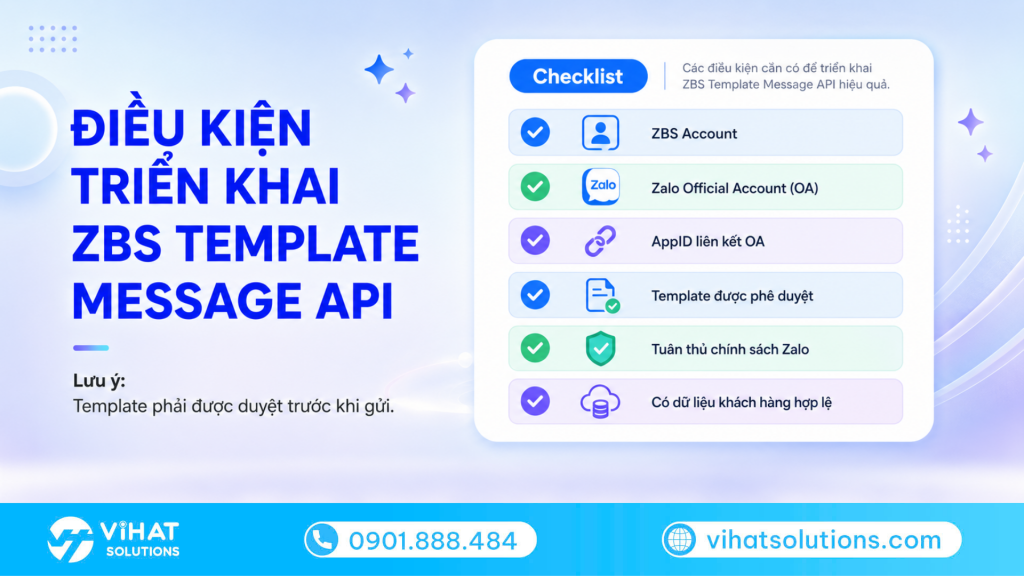 Điều kiện cần trước khi xây dựng ZBS Template Message API