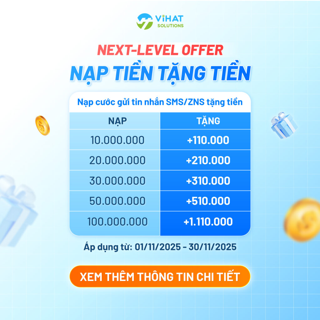 Chương trình nạp tiền – tặng tiền