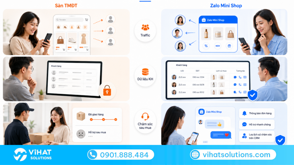 Zalo Mini Shop Khác Gì Shopee, TikTok Shop Và Các Sàn TMĐT?