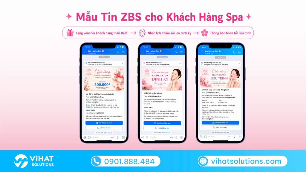 Mẫu tin ZBS cho Khách hàng Spa