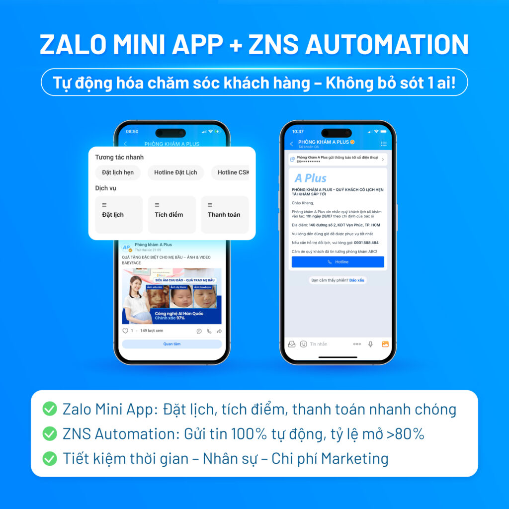 Zalo Mini App và ZNS Automation