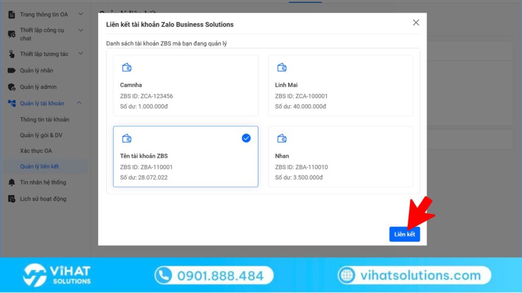 Liên kết App ID với ZBS Account
