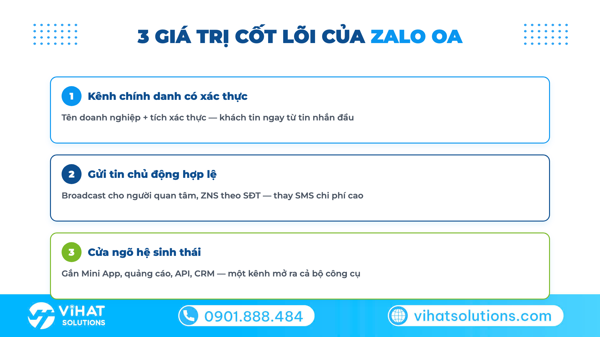 3 giá trị cốt lõi của Zalo OA