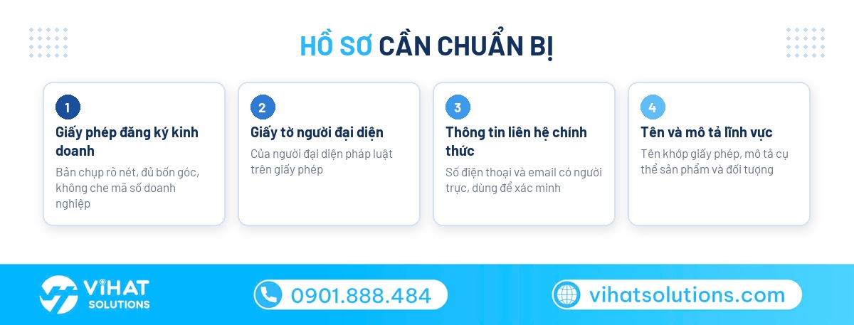 Hồ sơ cần chuẩn bị khi đăng ký Zalo OA doanh nghiệp