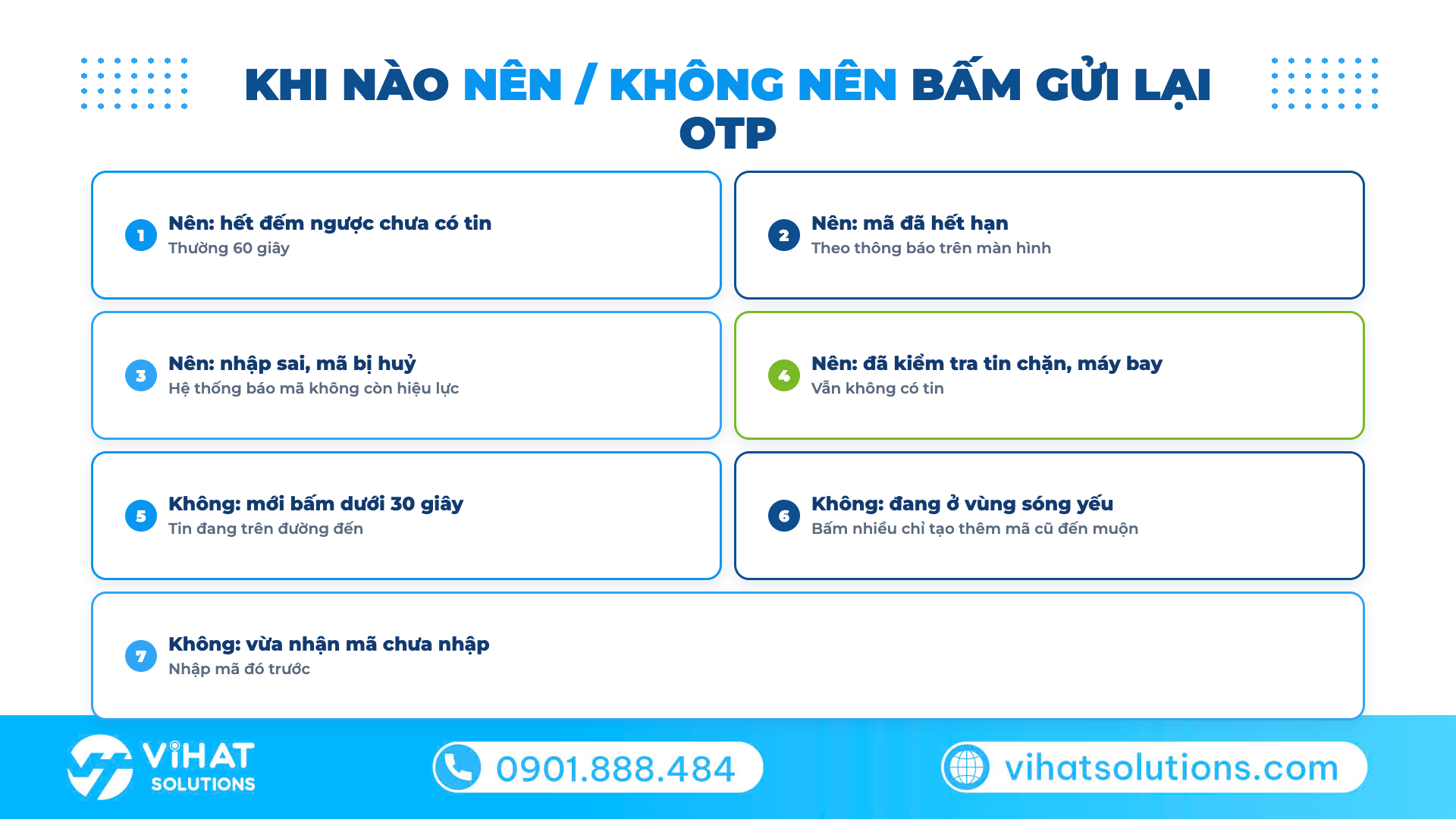 Khi nào nên và không nên bấm gửi lại mã xác nhận OTP