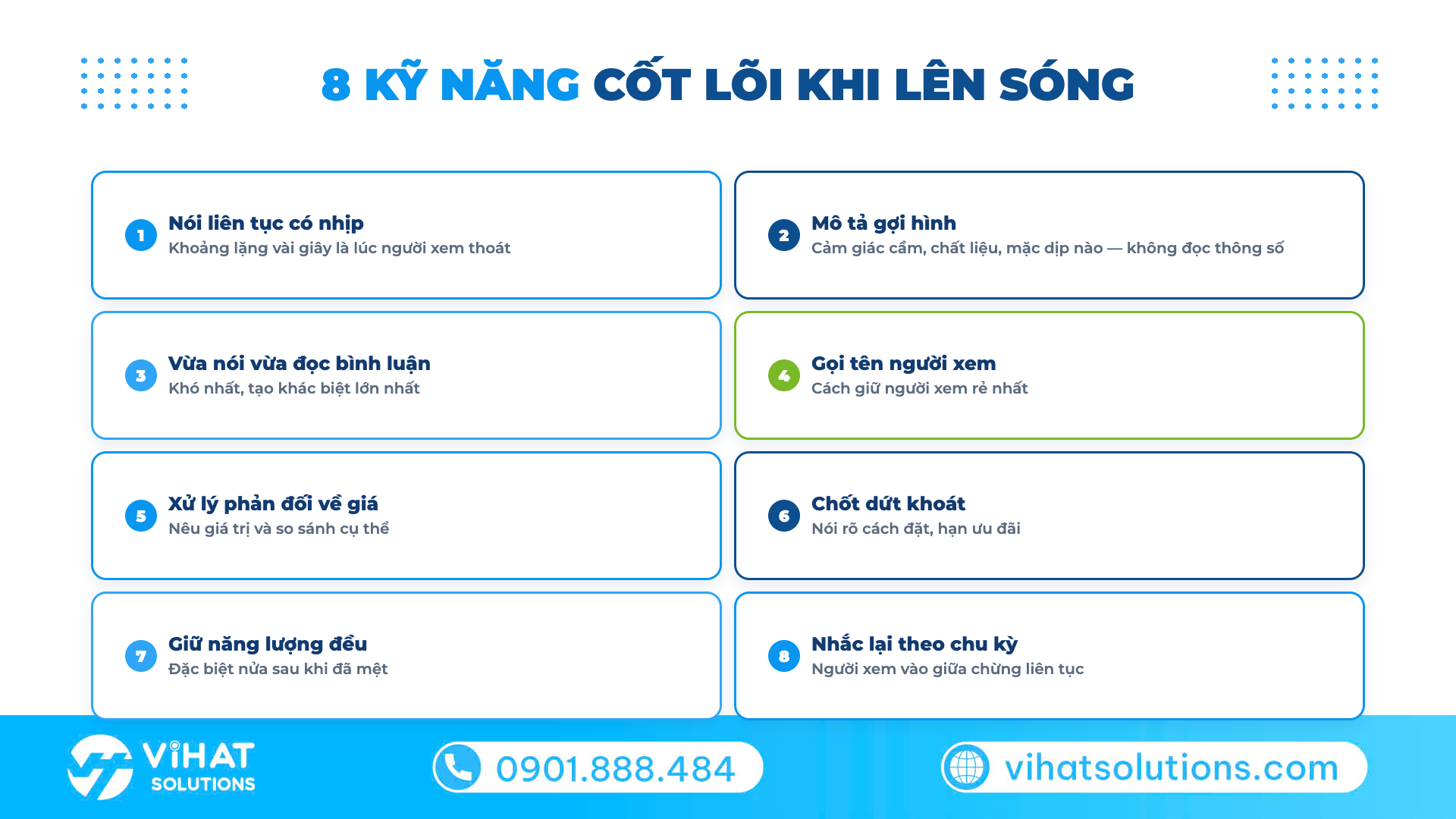 Tám kỹ năng cốt lõi của người livestream bán hàng