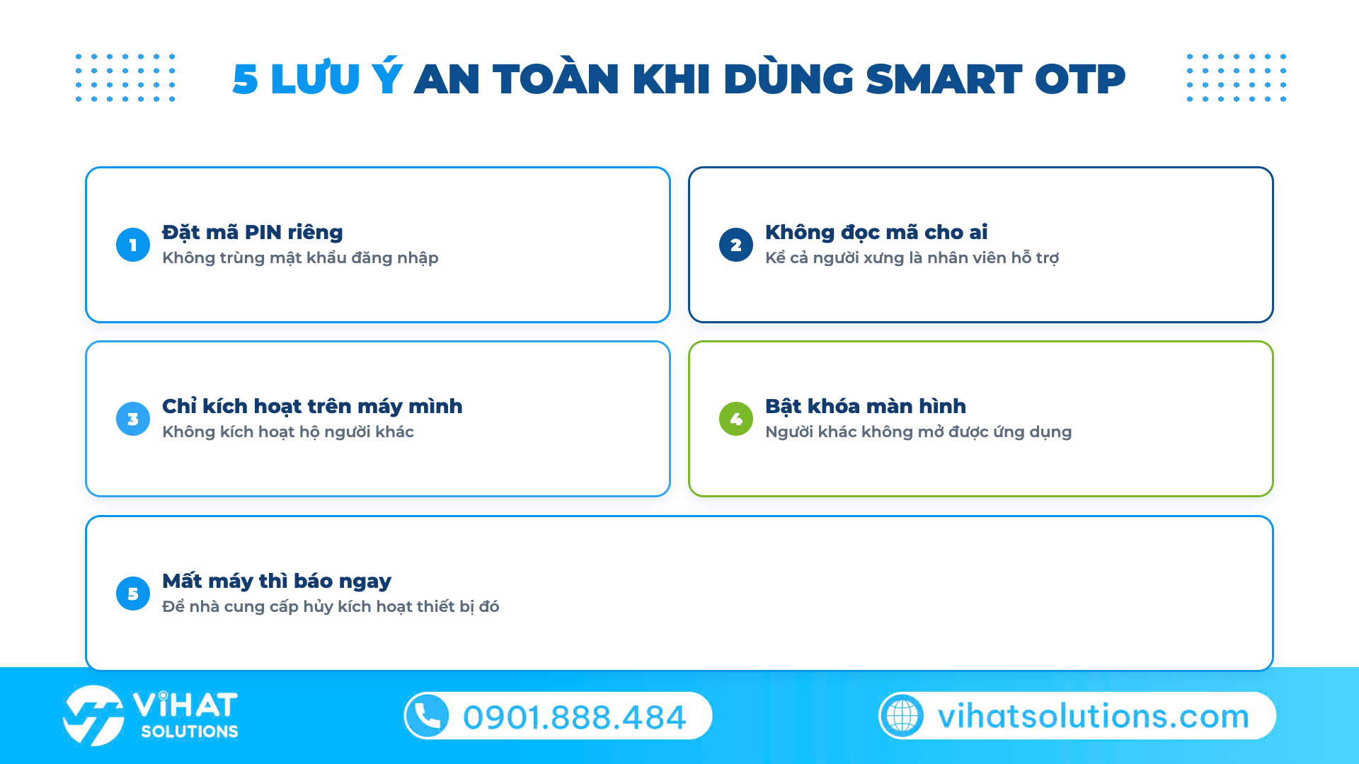 Năm lưu ý an toàn khi dùng Smart OTP