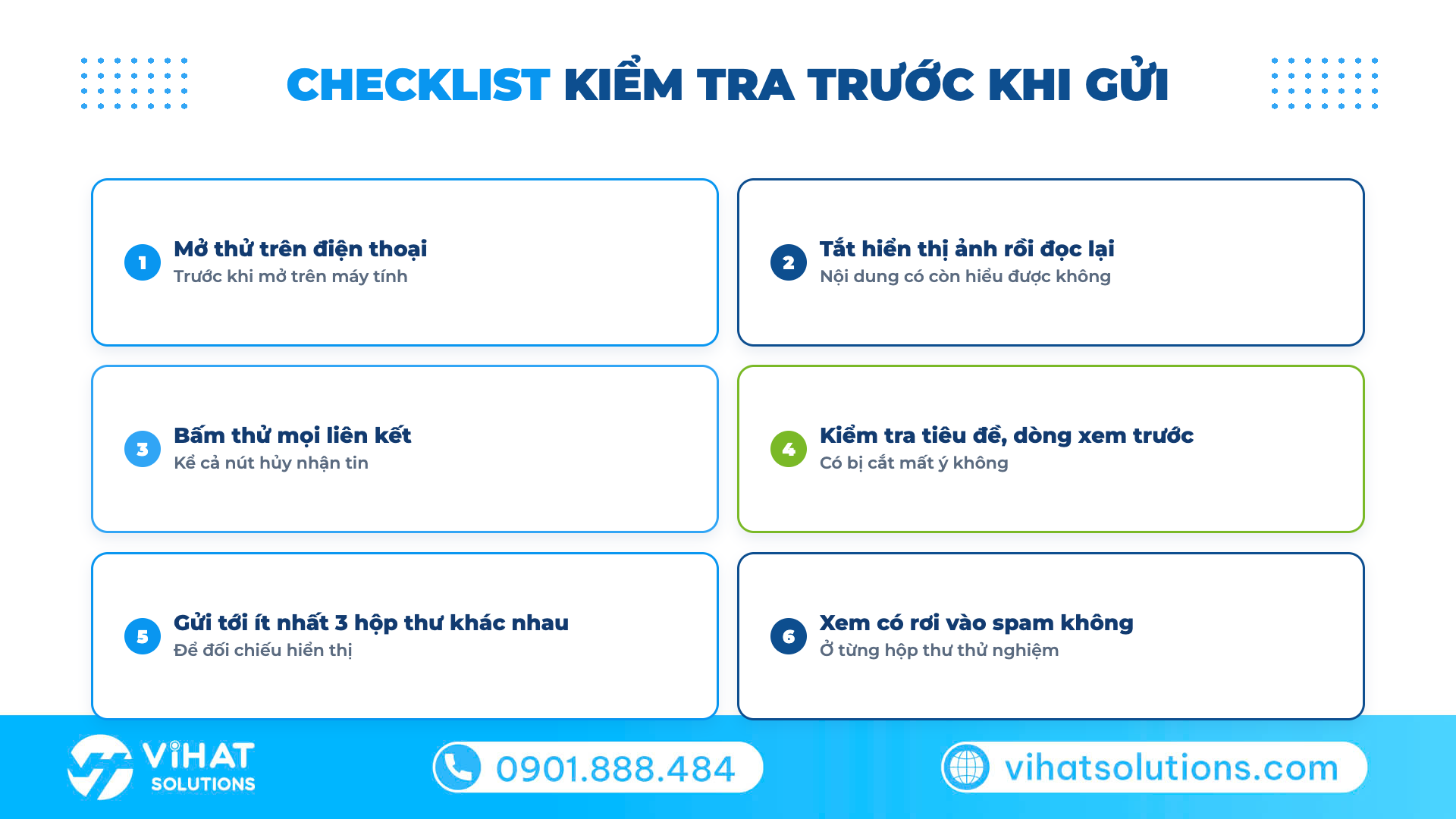 Checklist kiểm tra email trước khi gửi