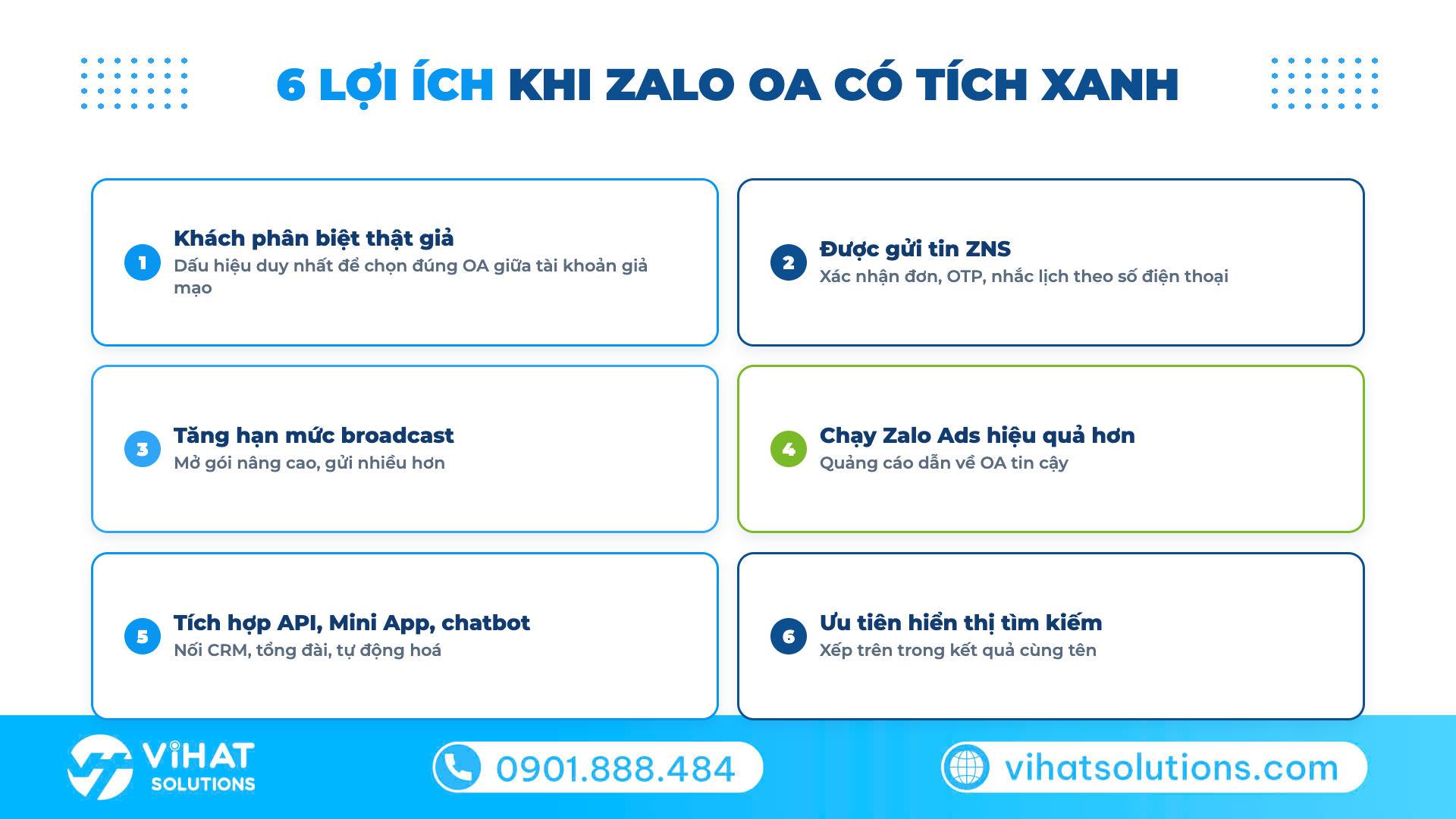 6 lợi ích khi Zalo OA có tích xanh