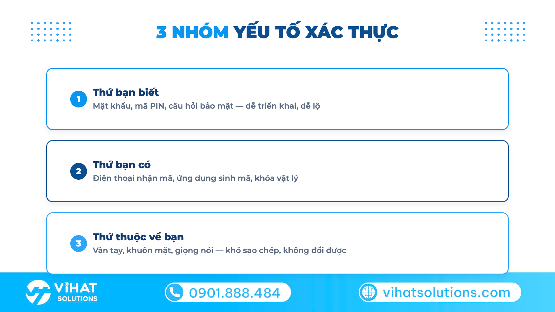 Ba nhóm yếu tố xác thực