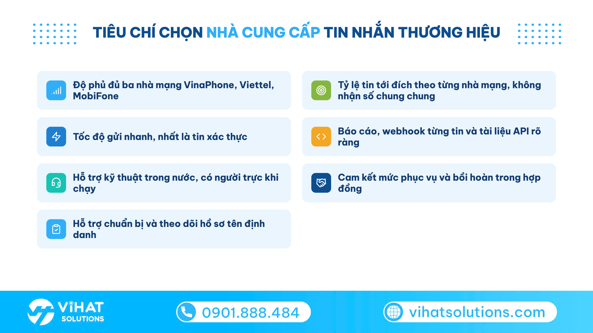 Checklist 8 tiêu chí chọn nhà cung cấp AMS tinnhanthuonghieu: độ phủ, tỷ lệ tới đích, tốc độ, báo cáo, API, hỗ trợ