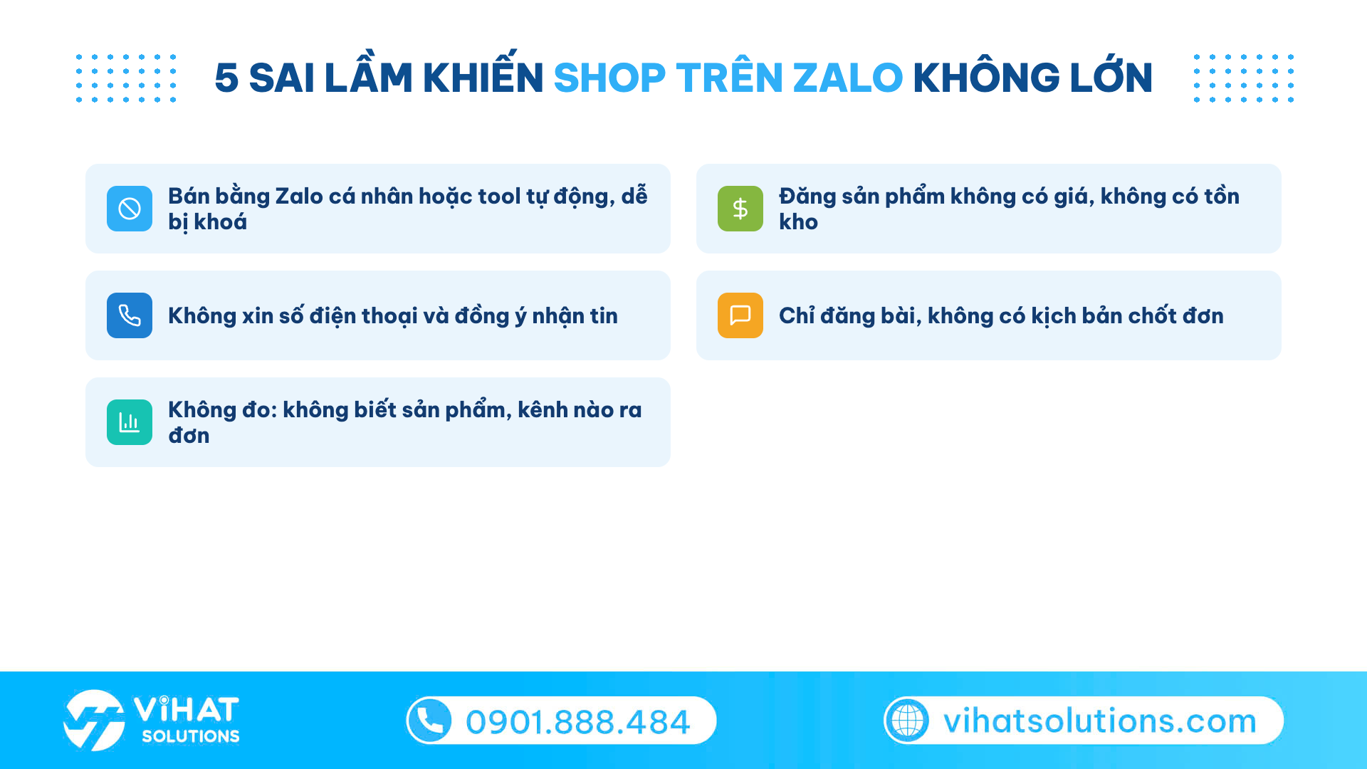 Checklist 5 sai lầm khiến shop bán hàng trên Zalo Shop không lớn được