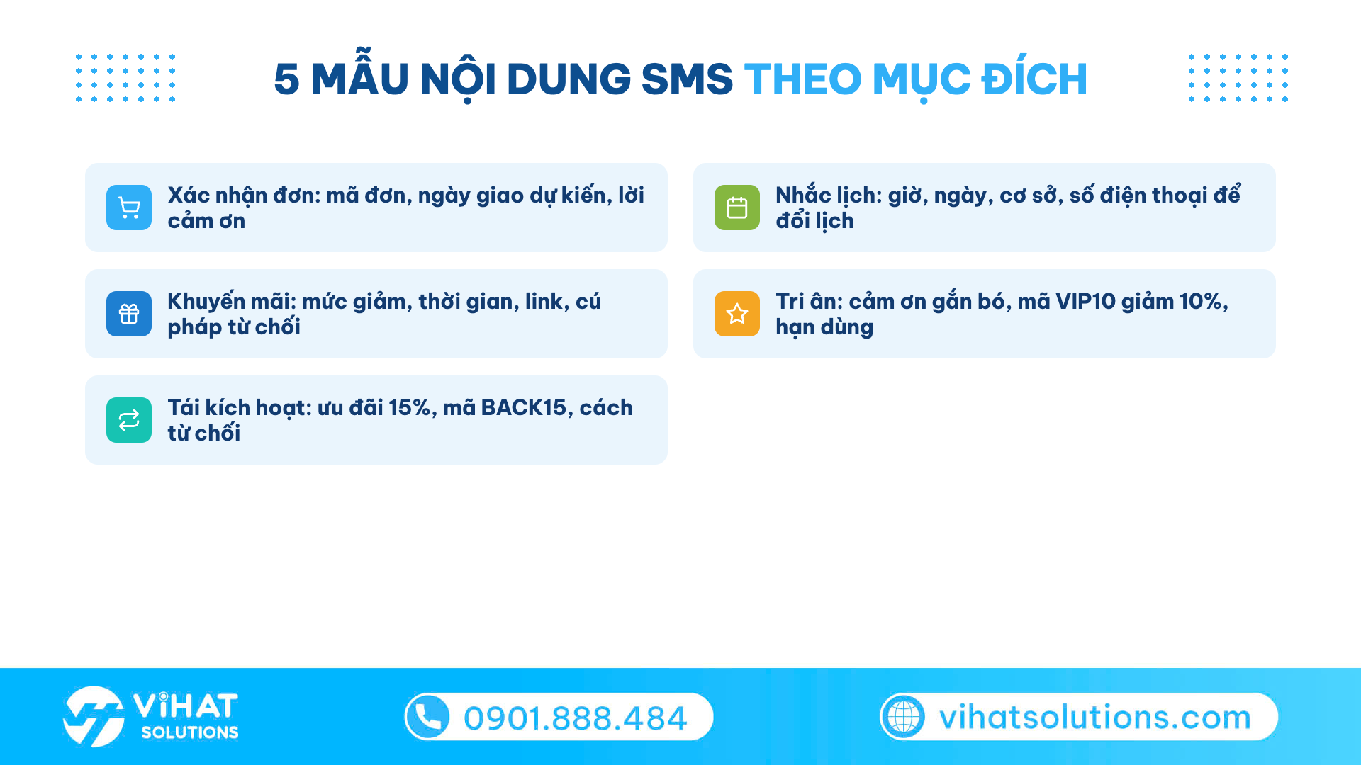 Checklist 5 mẫu nội dung tin nhắn SMS hàng loạt theo mục đích gửi