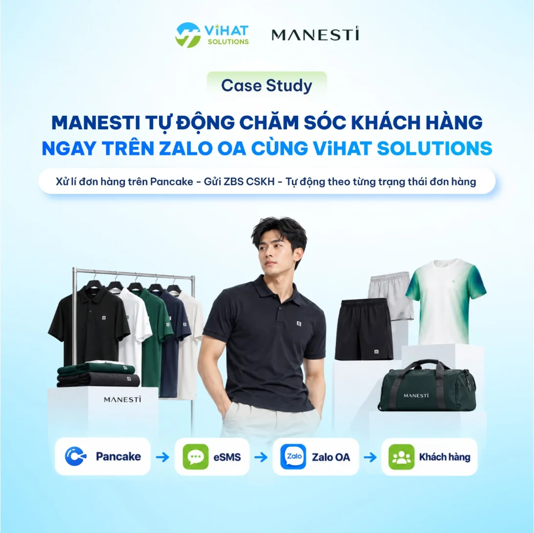 Case study MANESTI tự động hóa chăm sóc khách hàng trên Zalo OA cùng ViHAT Solutions