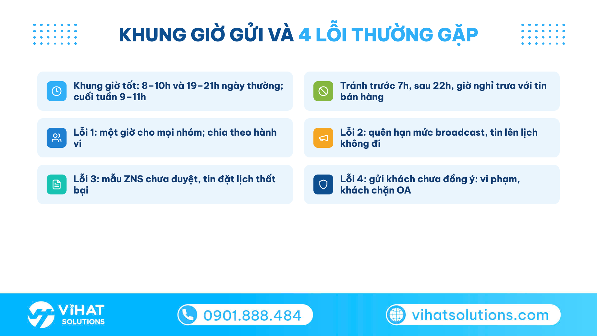 Checklist khung giờ đặt lịch gửi tin nhắn Zalo hiệu quả và 4 lỗi thường gặp