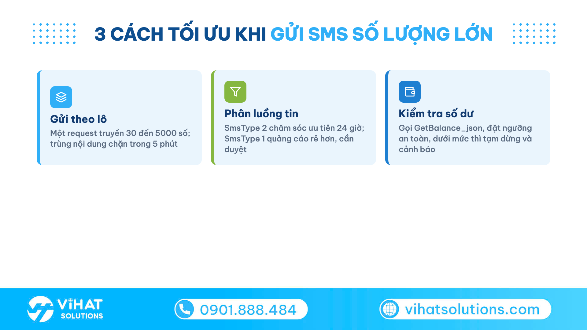 Lưới 3 cách tối ưu khi gửi SMS bằng PHP số lượng lớn: gửi lô, phân luồng, số dư