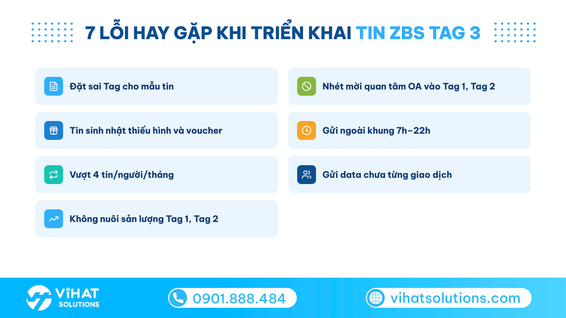 Checklist 7 lỗi hay gặp khi triển khai tin ZBS Tag 3