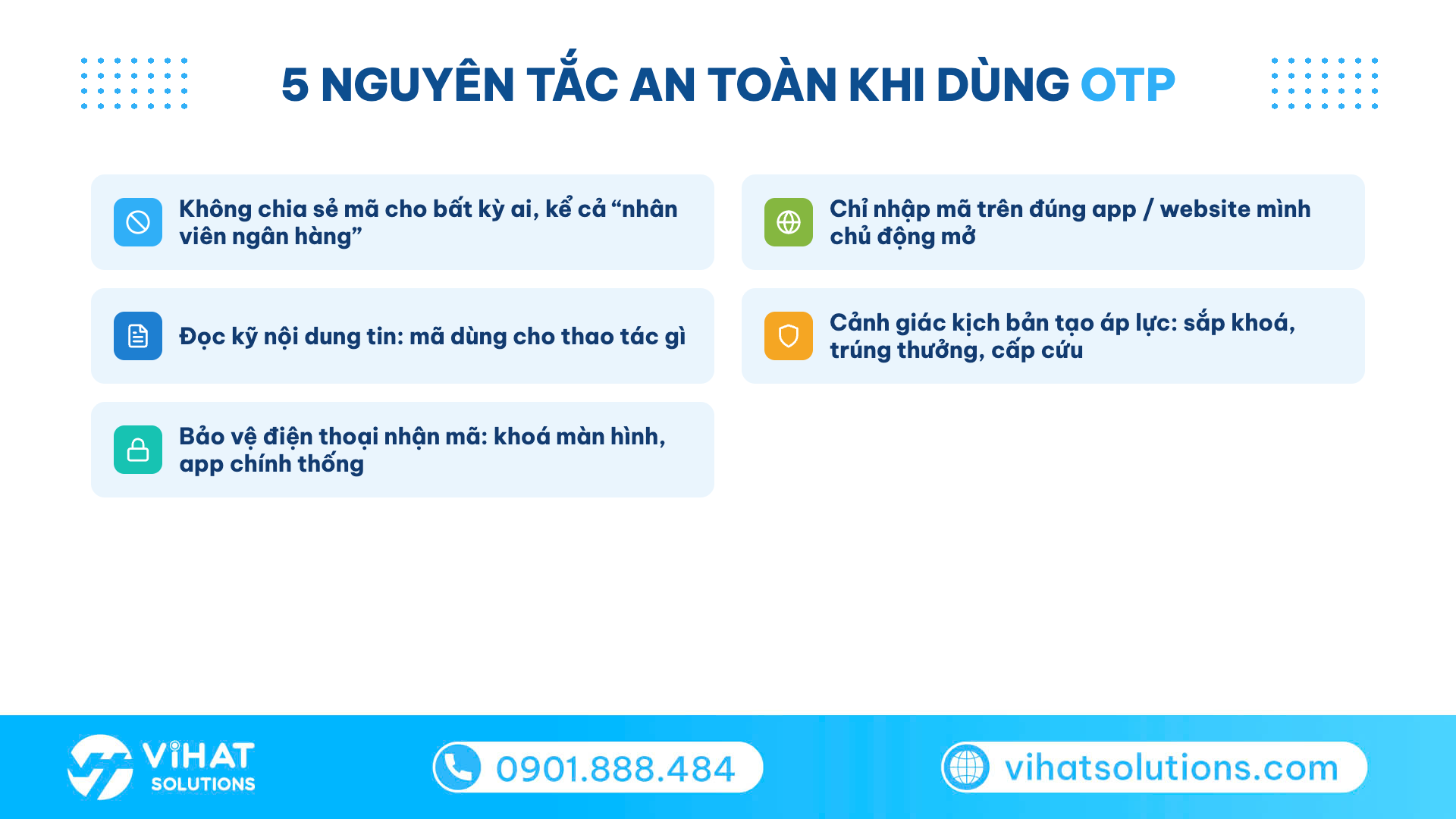 Checklist 5 nguyên tắc an toàn khi dùng mã OTP