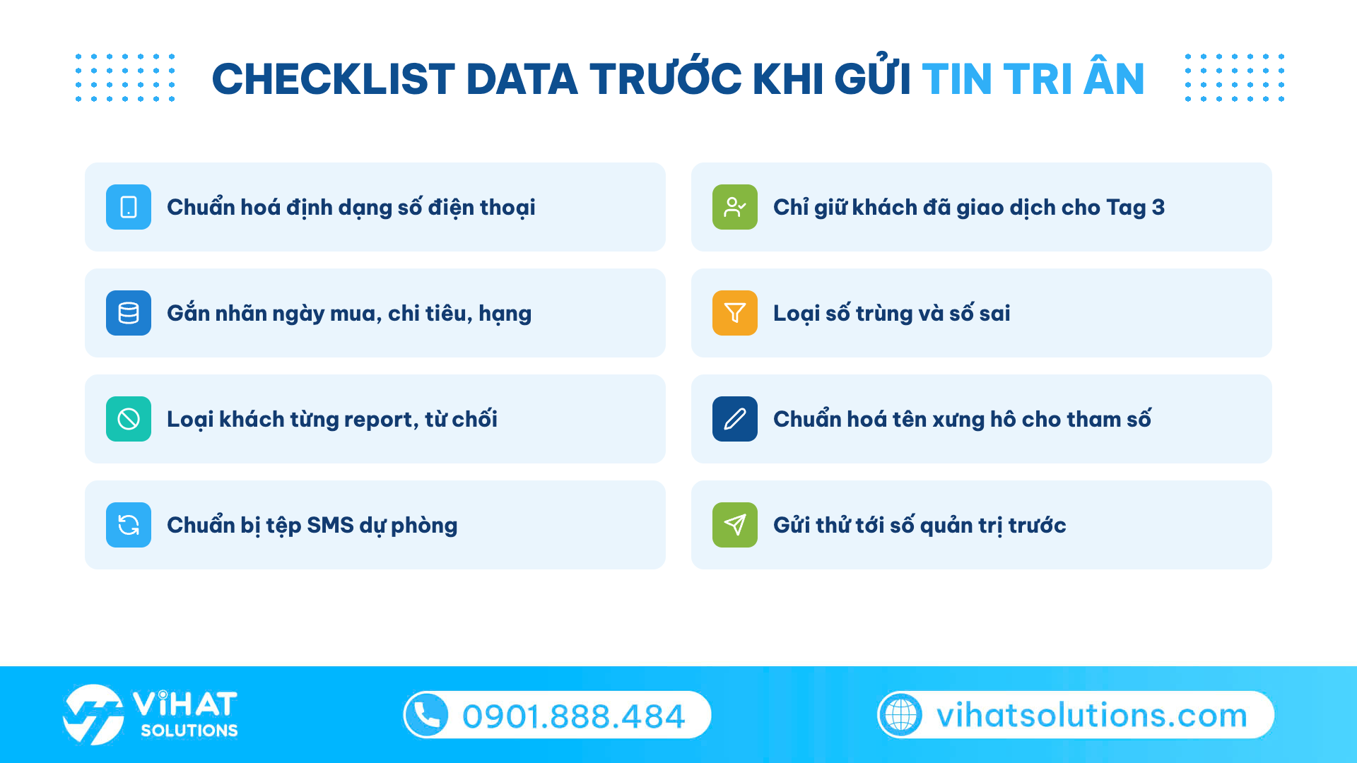 Checklist 8 việc chuẩn bị data trước khi gửi tin ZBS Tag 3