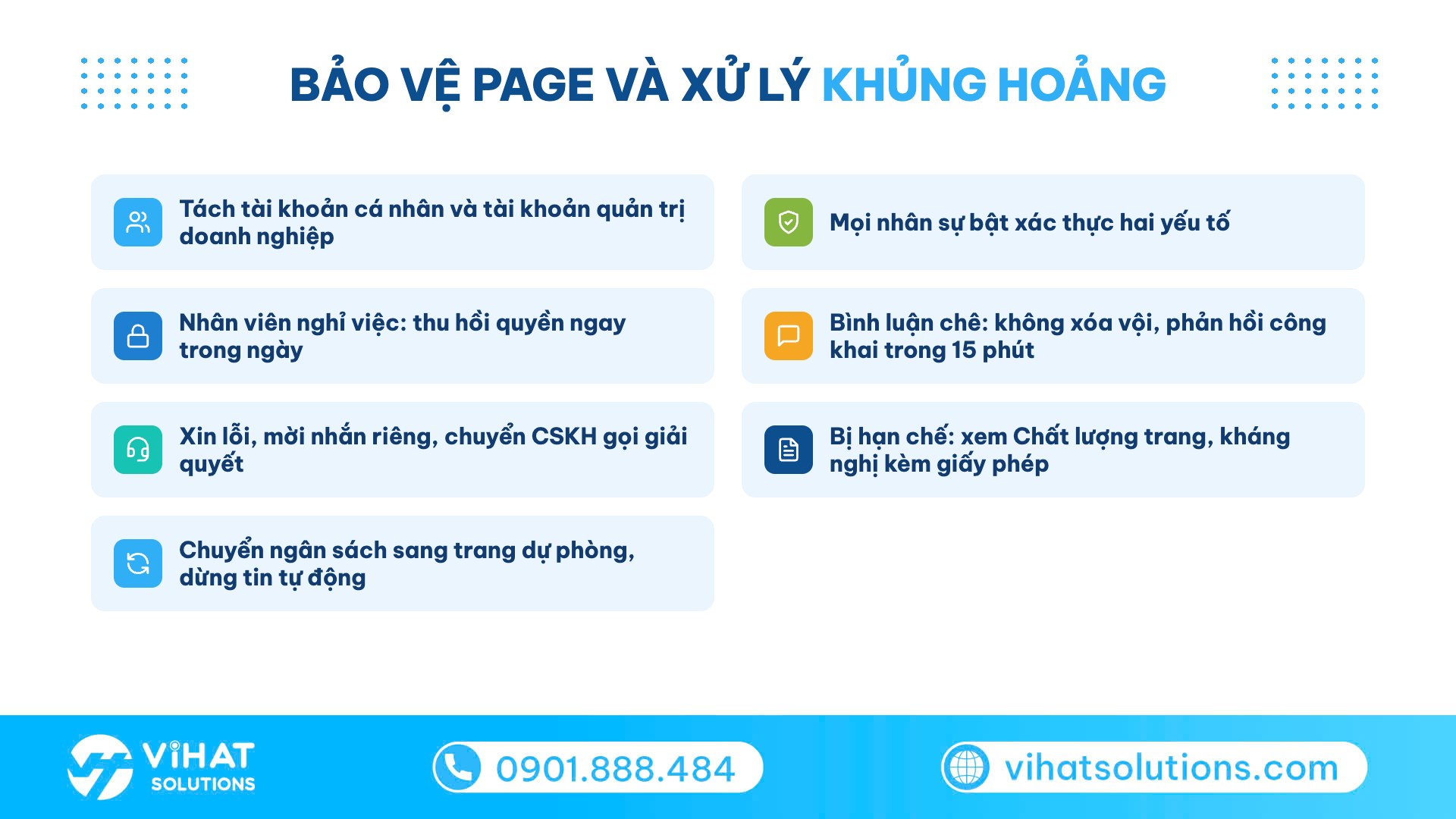 Checklist 7 việc bảo vệ an toàn page và xử lý khủng hoảng truyền thông khi quản lý page