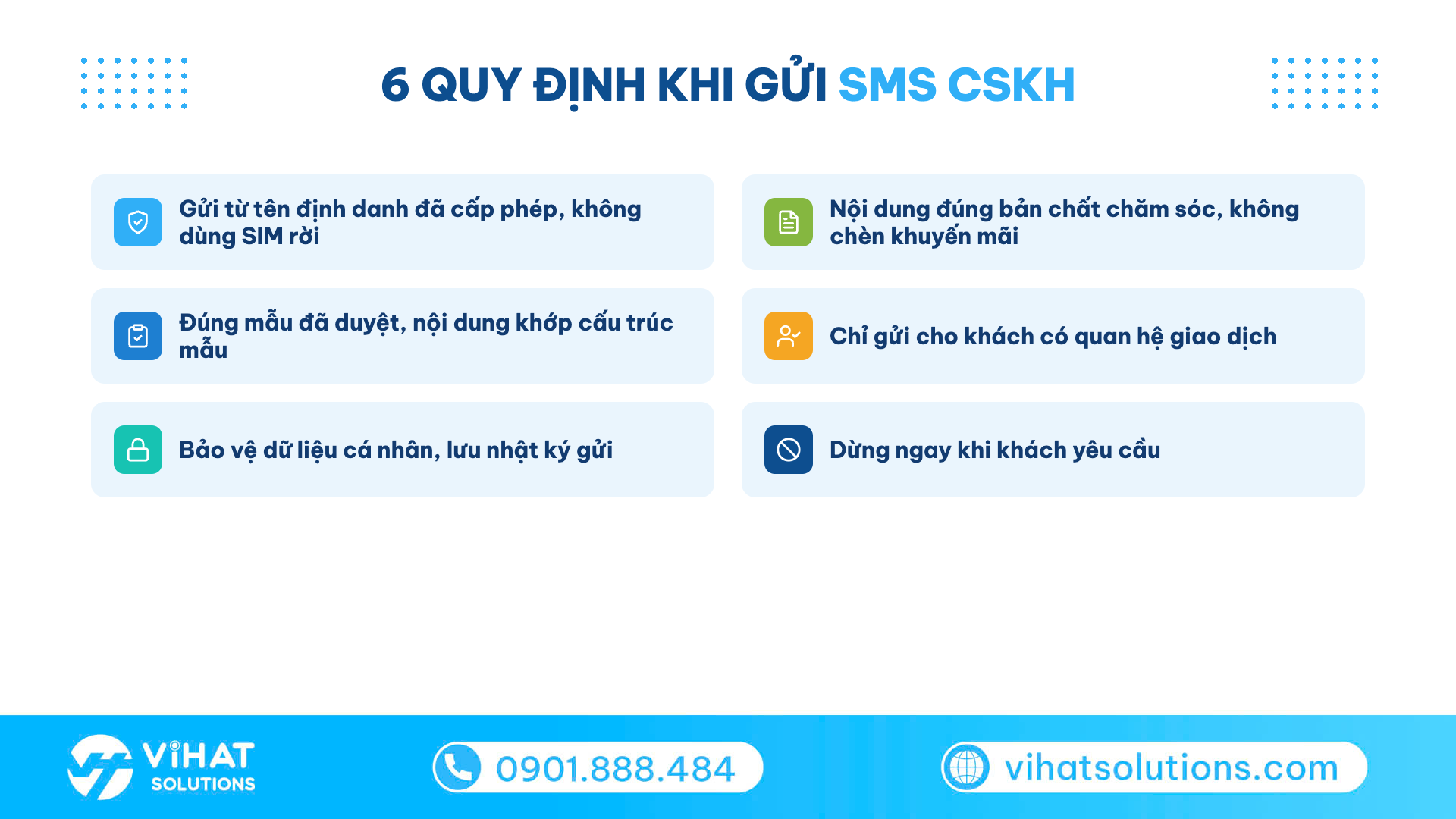 Checklist 6 quy định doanh nghiệp phải tuân thủ khi gửi SMS CSKH
