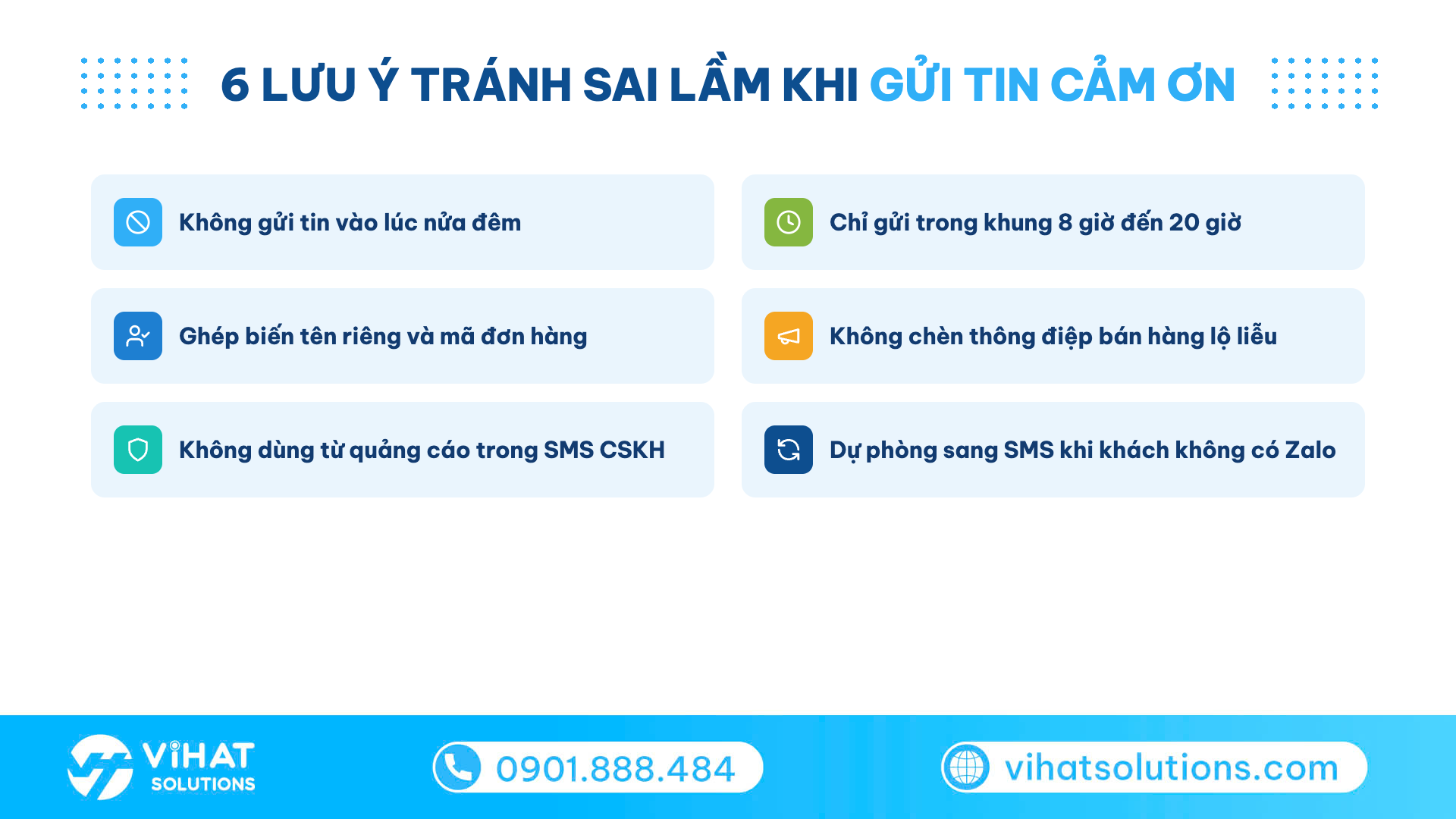 Checklist 6 lưu ý giúp tránh sai lầm phổ biến khi gửi tin nhắn cảm ơn khách hàng