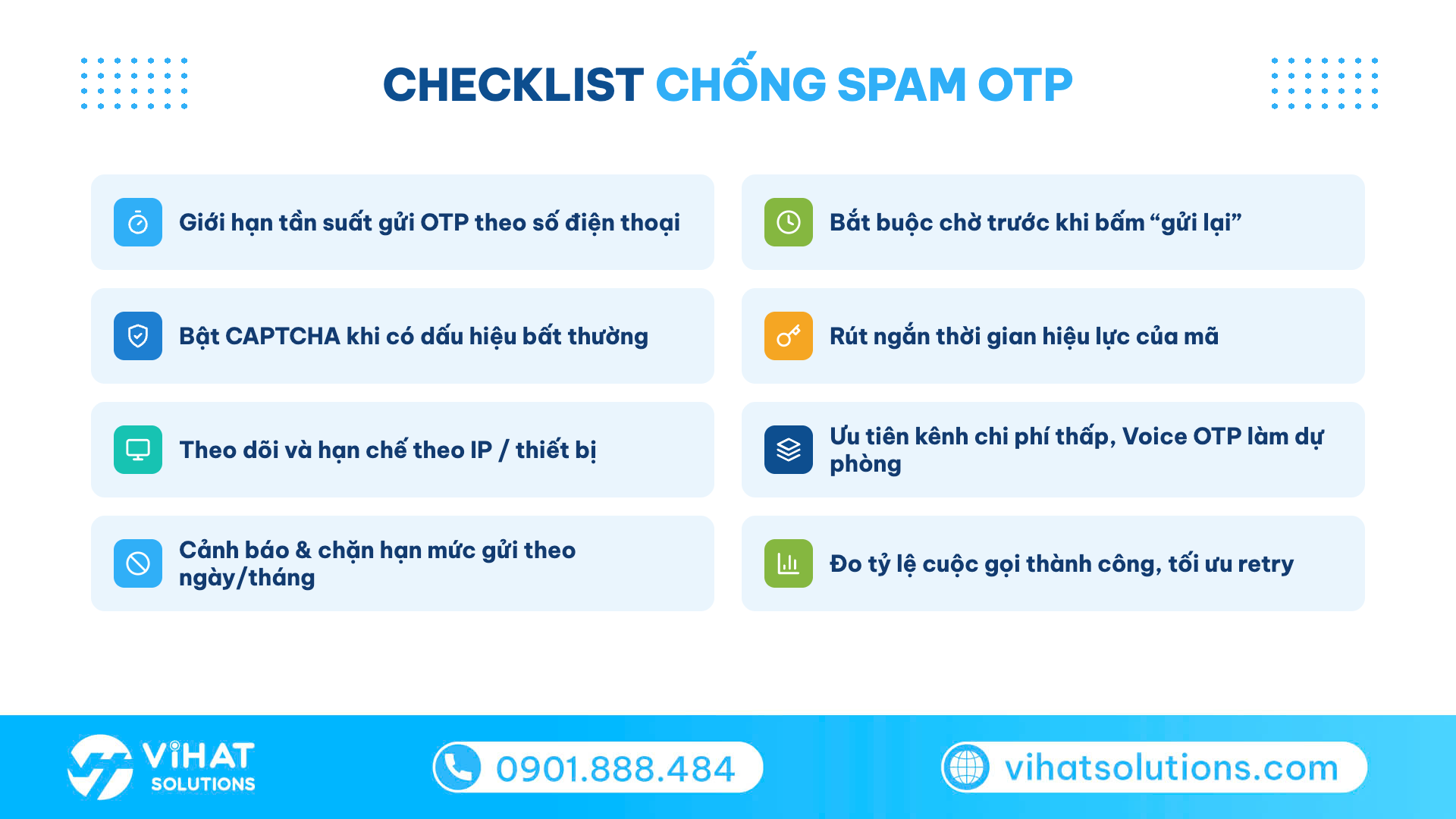 Checklist chống spam OTP cho doanh nghiệp