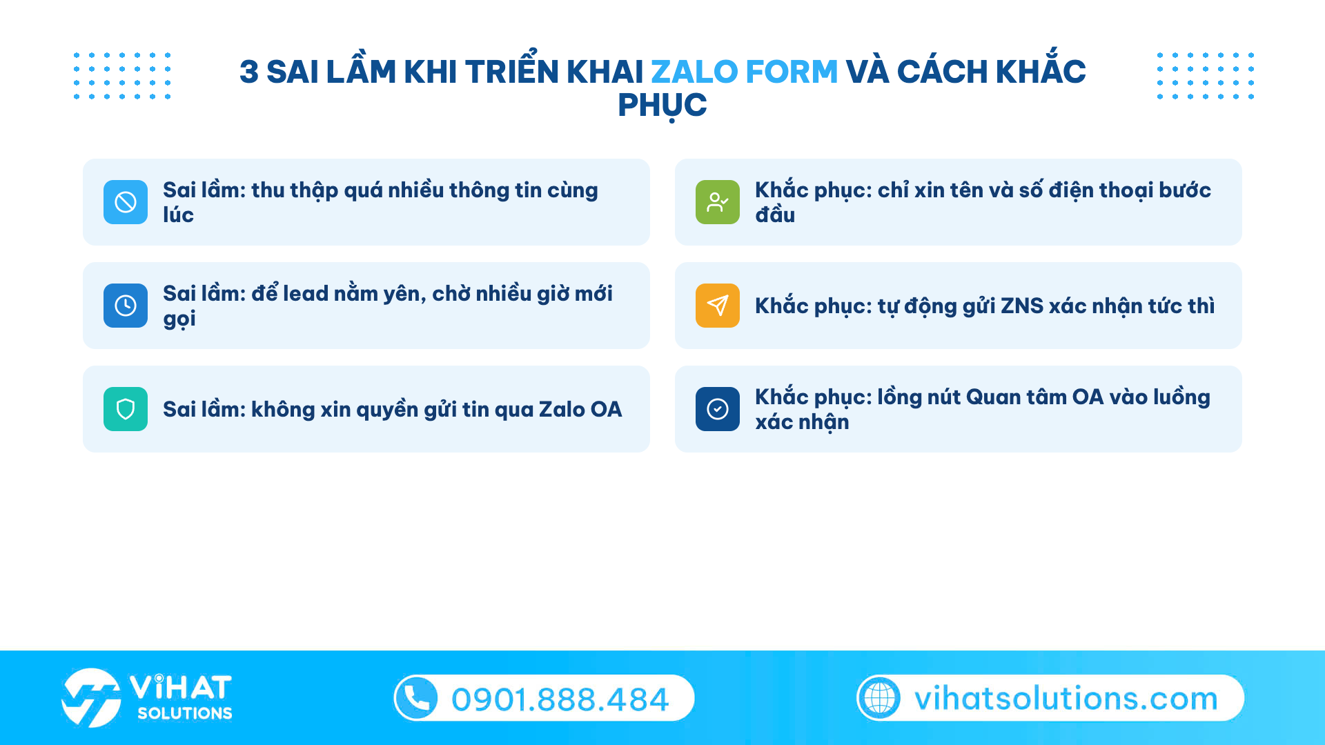 Checklist 3 sai lầm thường gặp khi triển khai zalo form và 3 cách khắc phục tương ứng