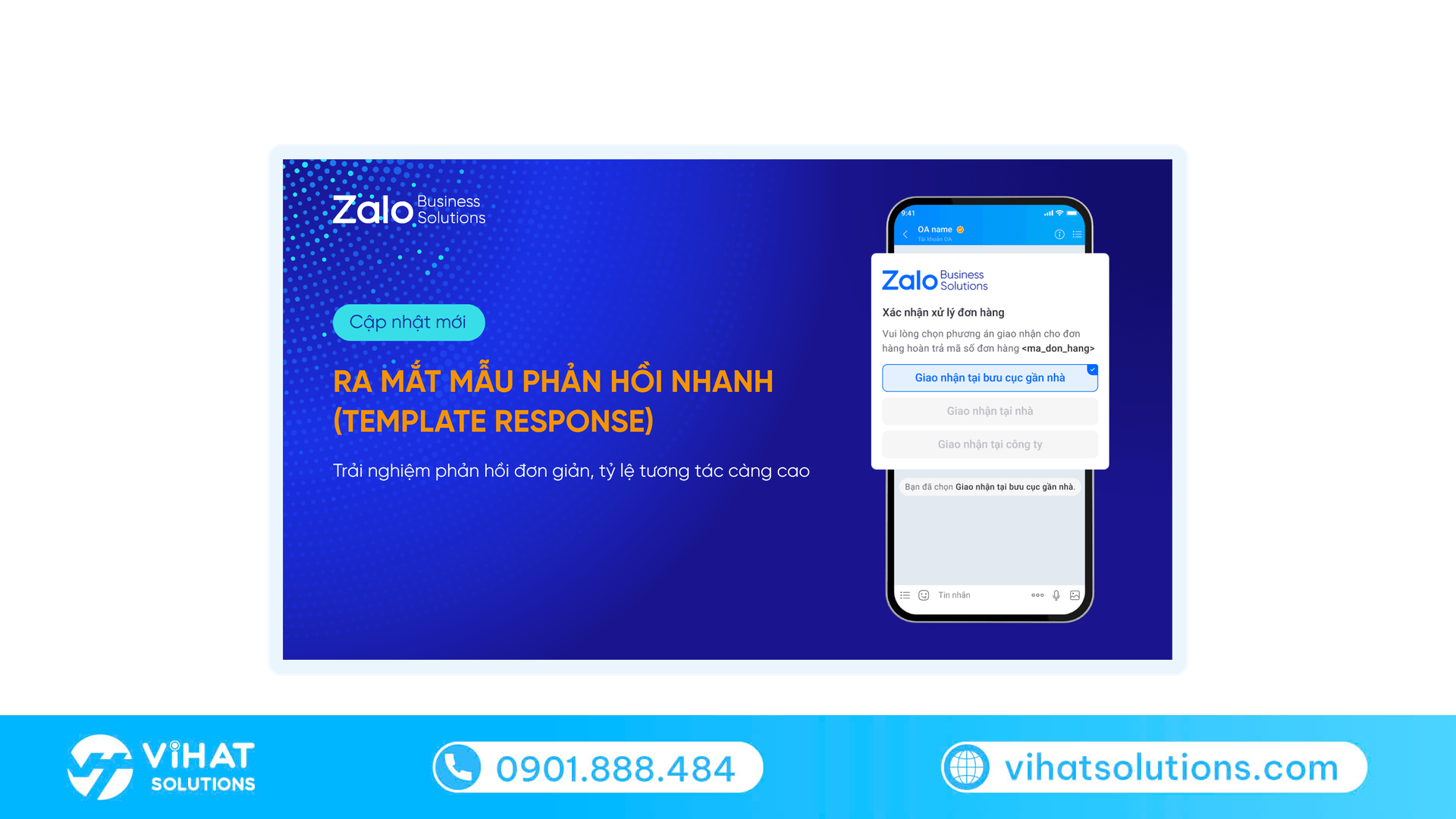 Mẫu Phản hồi nhanh Template Response, dạng zalo form một chạm với nút bấm ngay trong tin nhắn ZBS